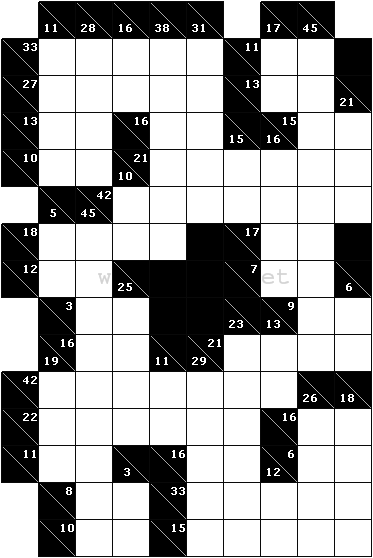 A sample Kakuro (Cross Sums) puzzle