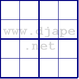Non-consecutive Gattai-4 Sudoku puzzle from DJAPE.NET