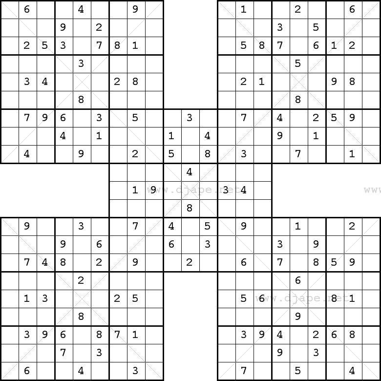 Samurai Sudoku X